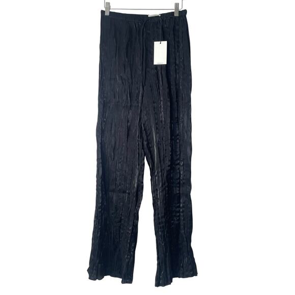 Local European Crinkle Pants in Black Drawstring Size XS NWT - Picture 1 of 8